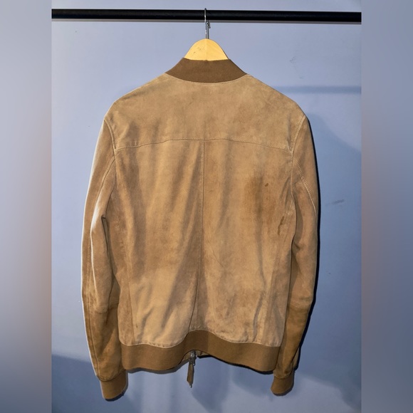 AllSaints Kemble Suede Bomber Jacket. Size: small. - Picture 2 of 6